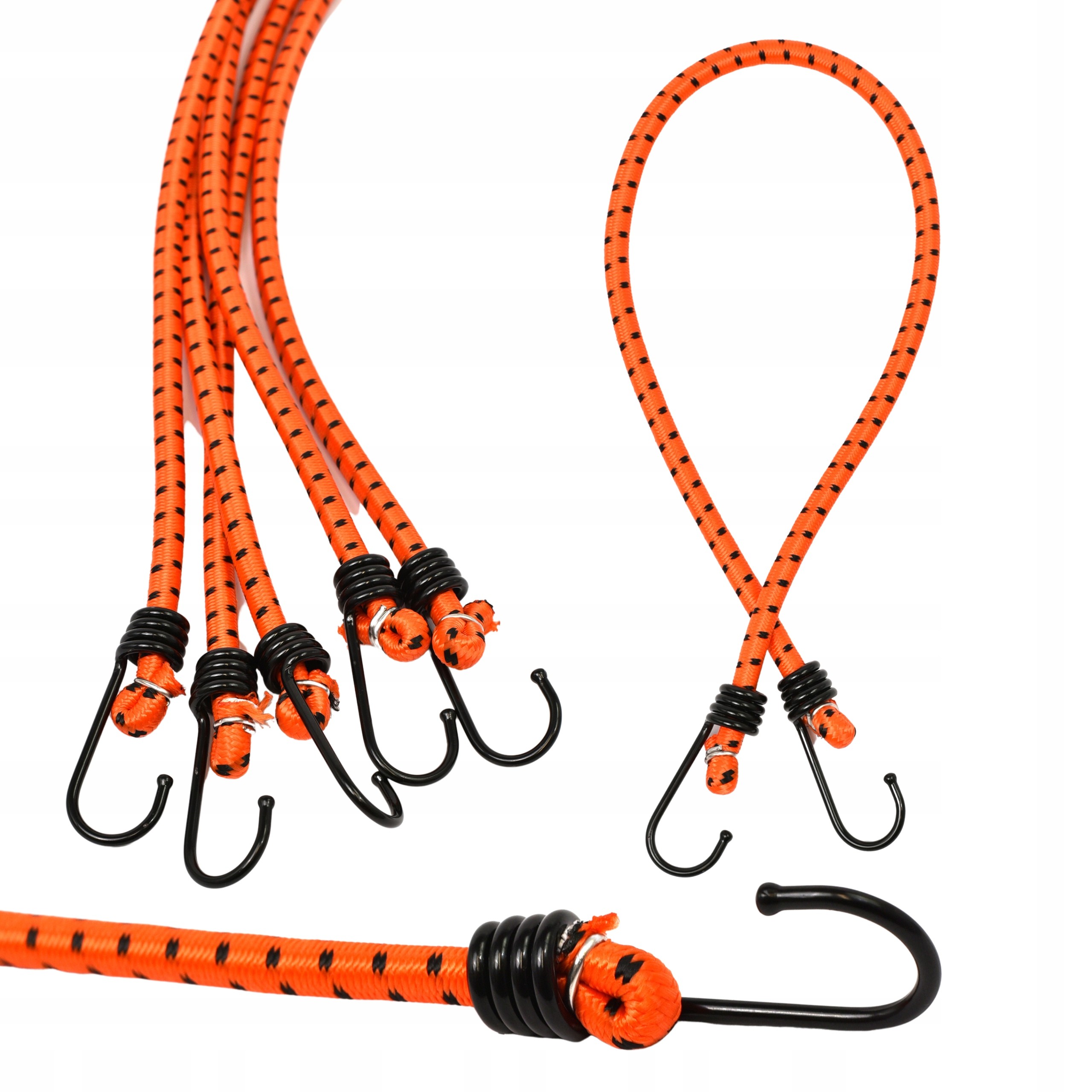 12x Elastický upevňovací popruh s háčikmi 0,8x60 cm - Univerzálne využitie